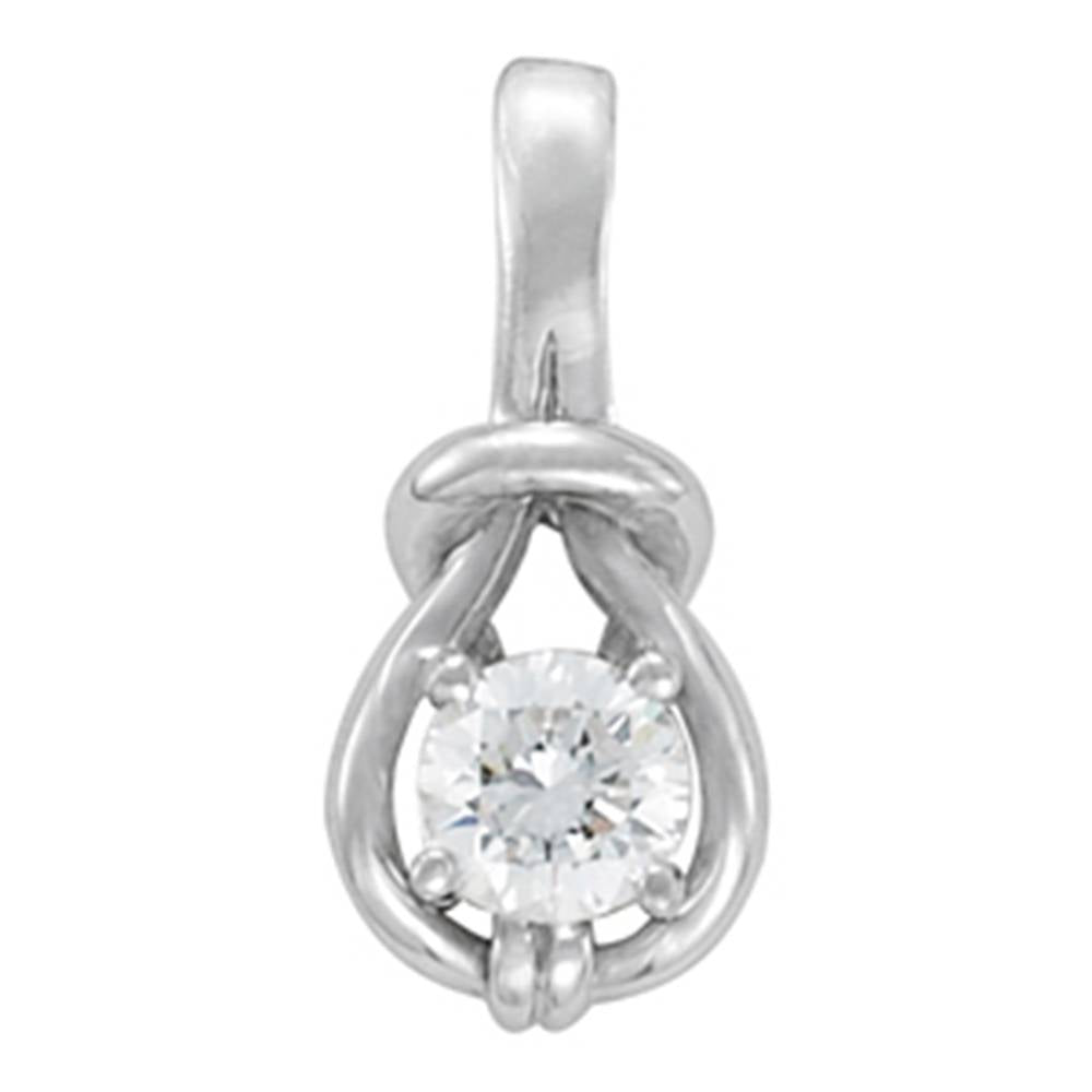 1/2 CT Love Knot Round Solitaire Diamond Pendant