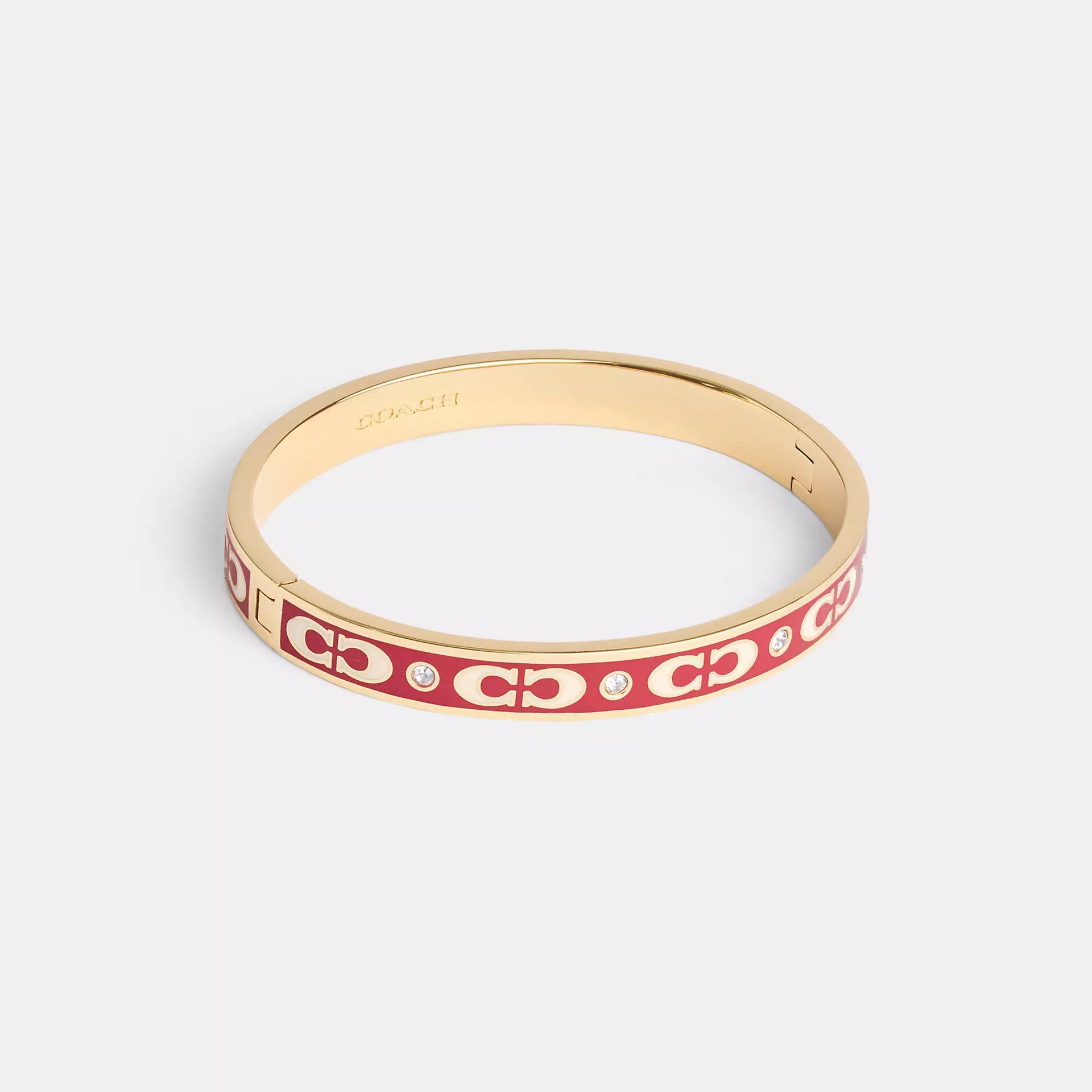 Coach Signature Enamel Hinged Bangle