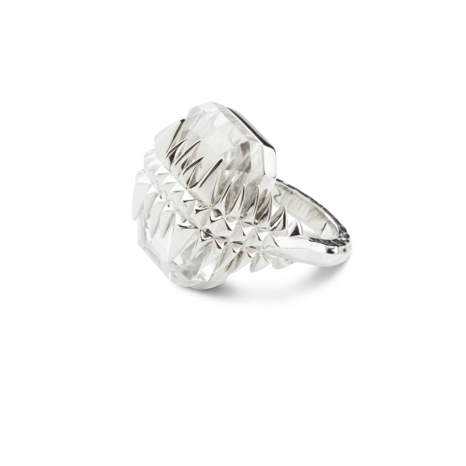 Black Sea Glacier Ring Silver & White Topaz