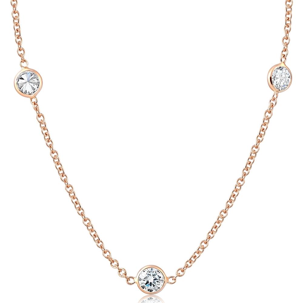 2 Ct Diamonds The Yard Necklace 14K Rose Gold Lab Grown Diamond