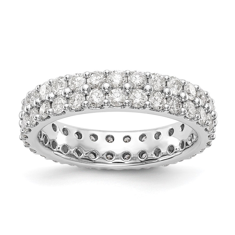 14k White Gold Lab Grown Diamond Eternity Wedding Band Ring 2ct Clarity- VS Color- D-E