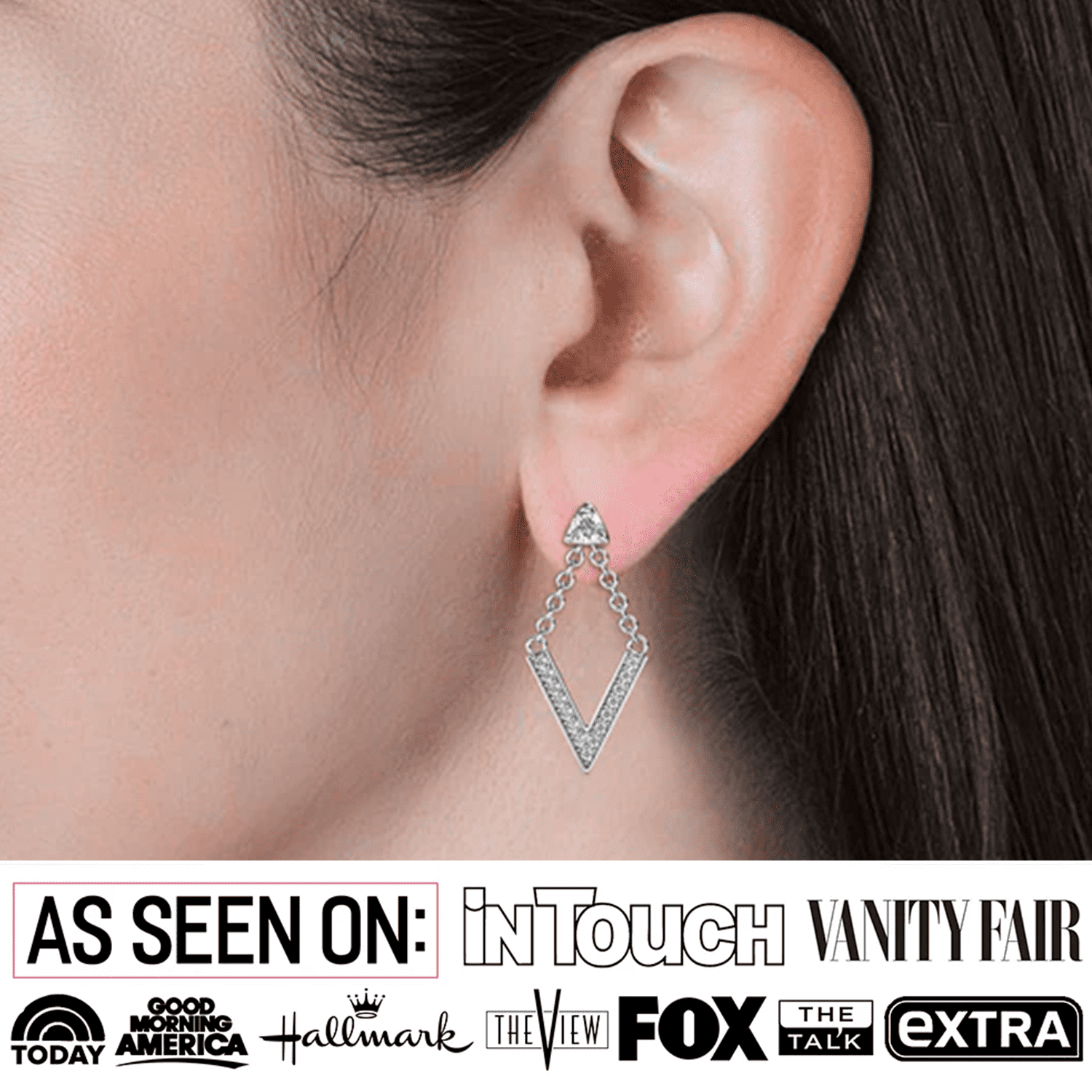 Francesca 18k White Gold Plated Drop Earrings with Swarovski Crystals