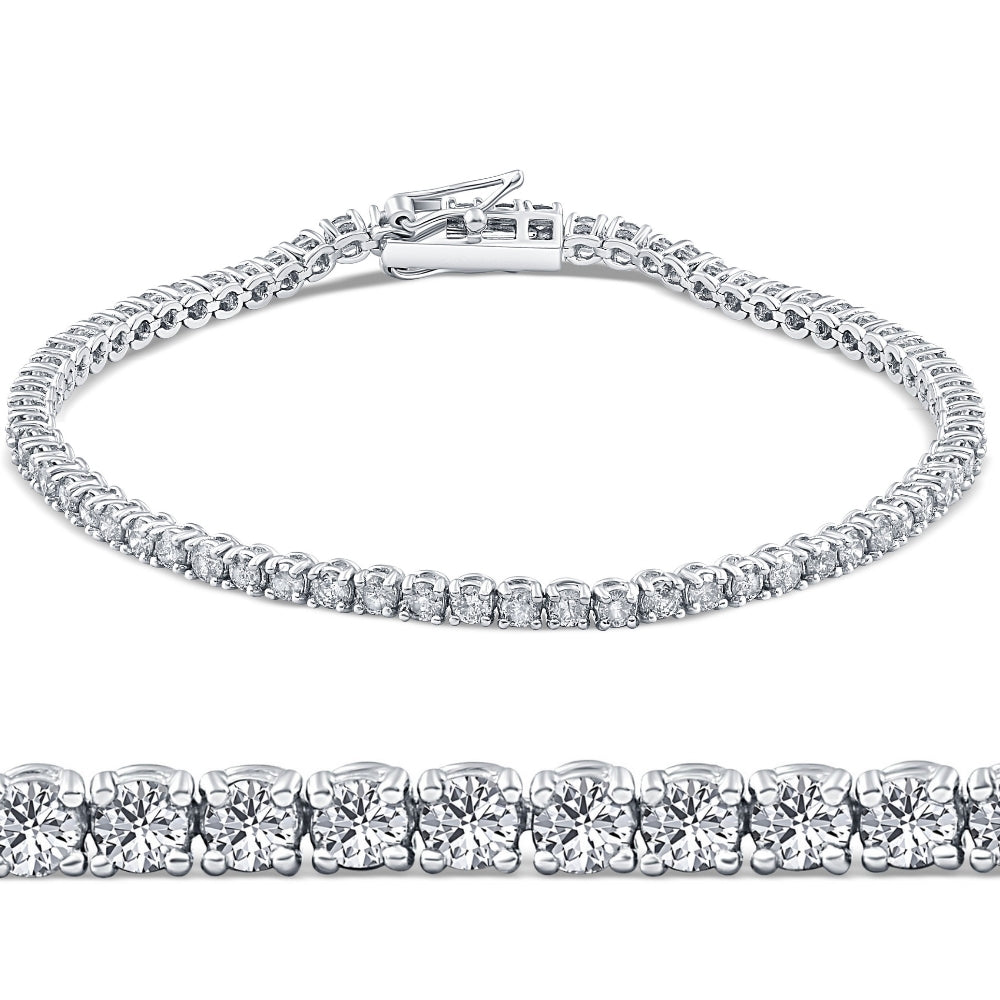 2 CT Diamond Tennis Bracelet 14K White Gold 7'