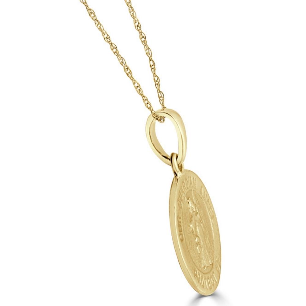 14k White or Yellow Gold Gold St. Joseph Medal Pendant Necklace 14.5mm 1.6 Grams