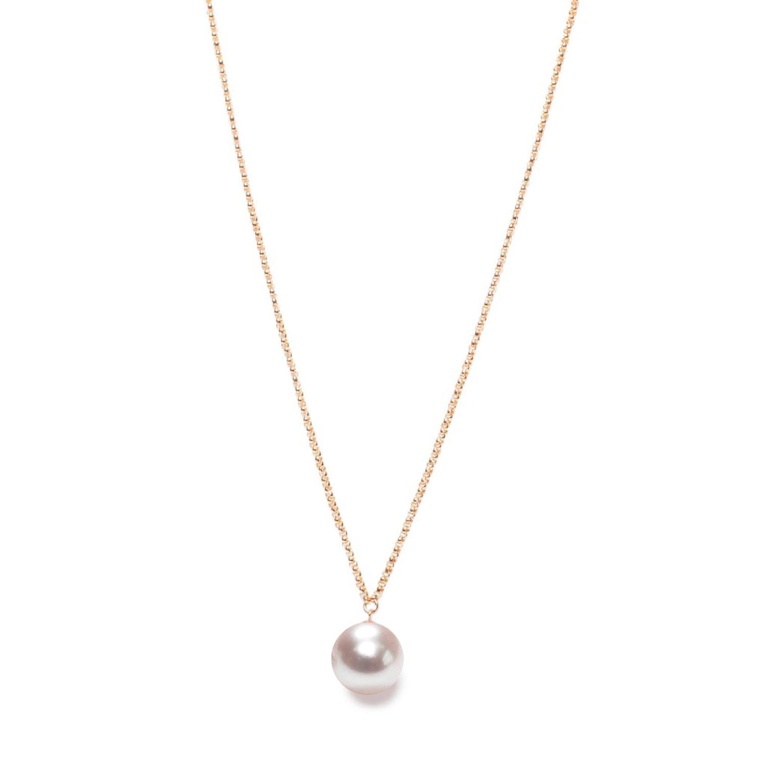 Xxl White Pearl Pendant Necklace Gold
