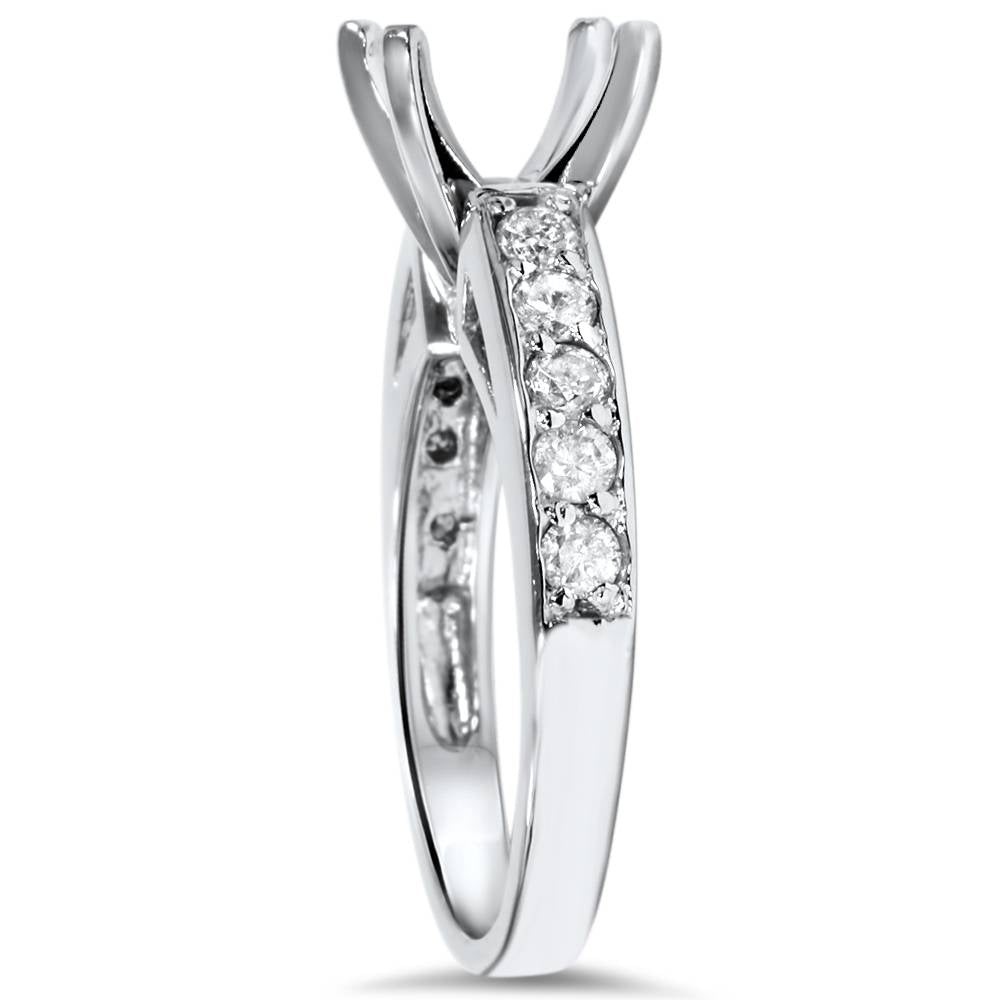 1/2 CT Diamond Semi Mount Ring 14K White Gold