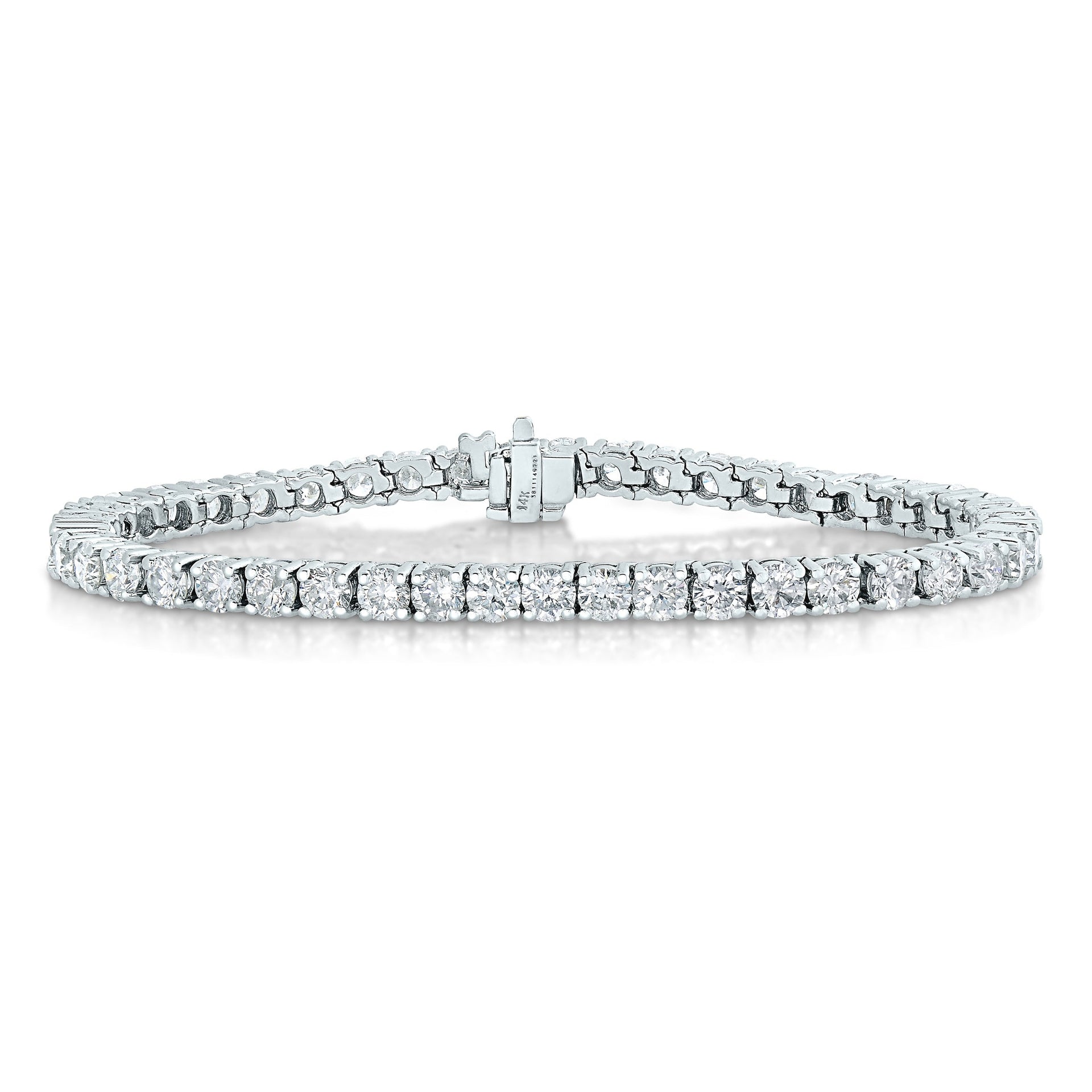 5 cttw I1-I2 Clarity Diamond Bracelet 14K White Gold Tennis Round Prong 7 Inches