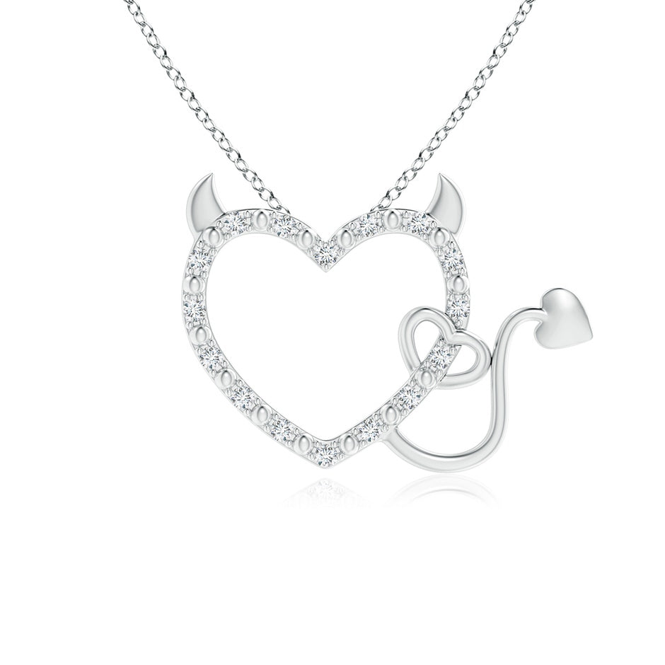 Diamond Devil Heart Pendant