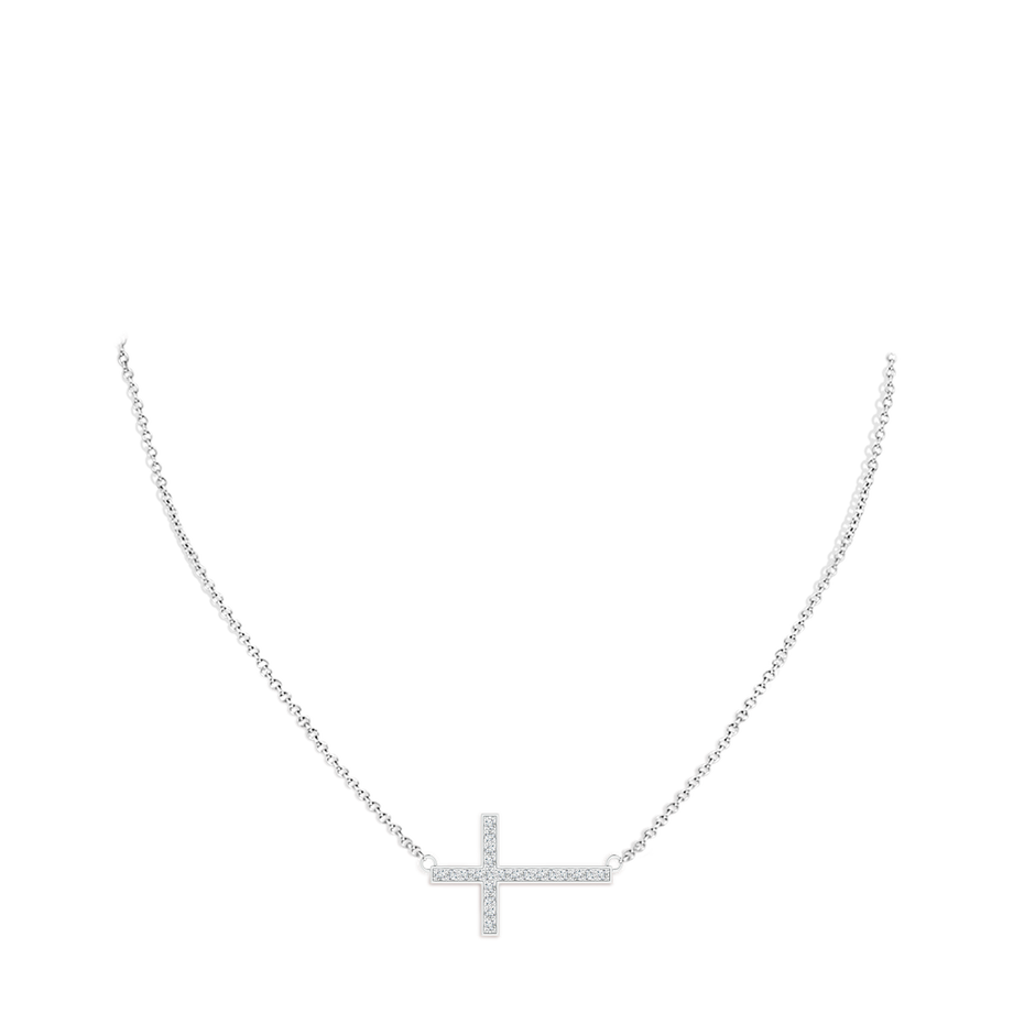 Classic Diamond Sideways Cross Necklace