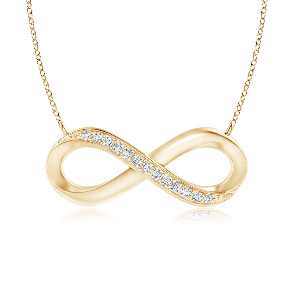 Sideways Pave-Set Diamond Infinity Necklace
