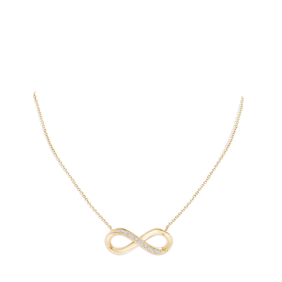 Sideways Pave-Set Diamond Infinity Necklace