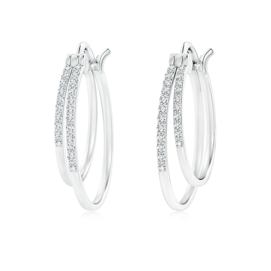 Classic Diamond Studded Double Hoop Earrings