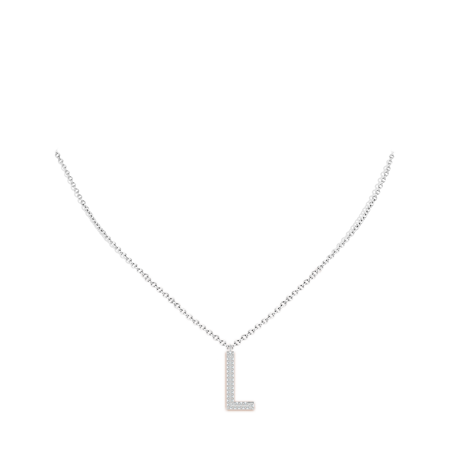 Prong-Set Diamond Capital 'L' Knife-Edge Initial Pendant