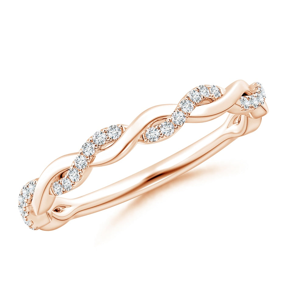 Pave-Set Diamond Twist Ring For Her