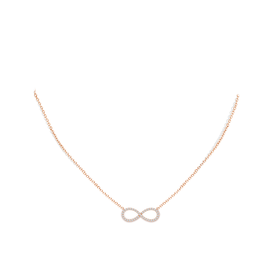 U-Pave Set Diamond Sideways Infinity Pendant Necklace