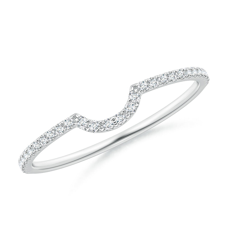 Pave-Set Diamond Contoured Comfort Fit Wedding Ring
