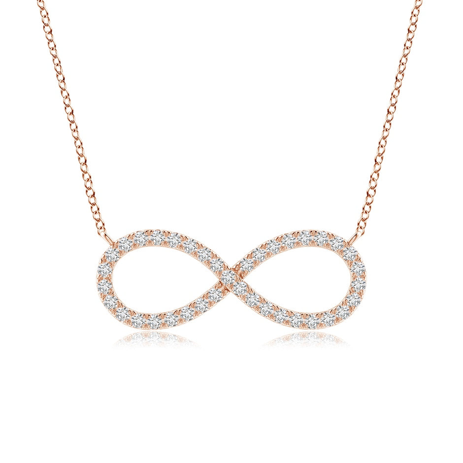 U-Pave Set Diamond Sideways Infinity Pendant Necklace