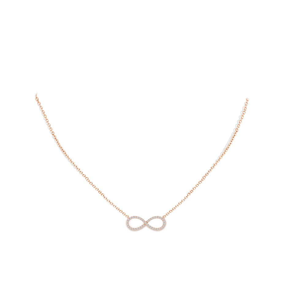 U-Pave Set Diamond Sideways Infinity Pendant Necklace