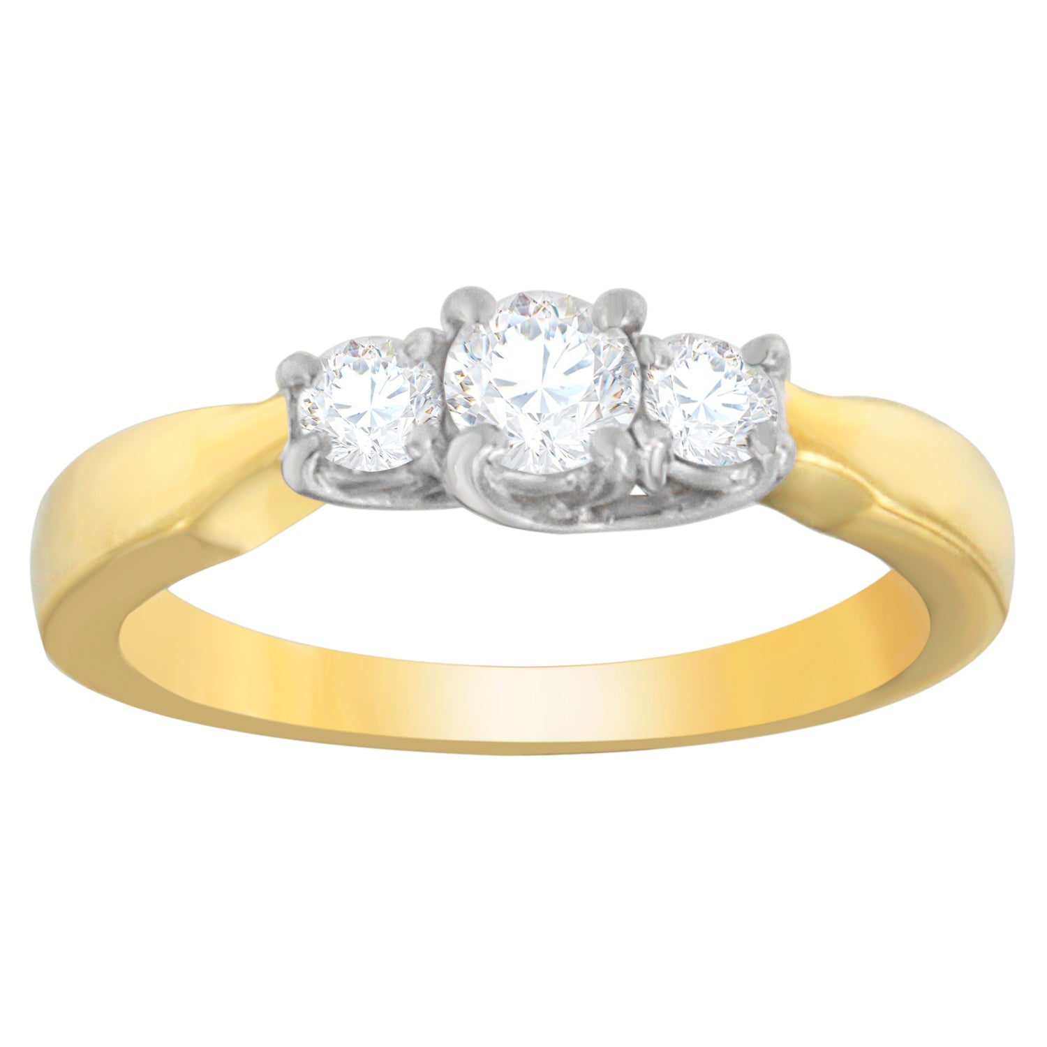 14K Two-Toned Gold 1/2 CTTW Round-cut Diamond Ring (G-H, SI1-SI2)