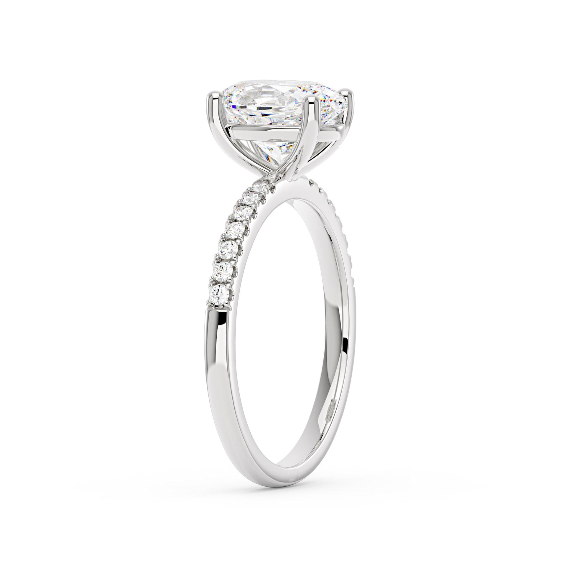 2.5 Carat Oval Moissanite Pave Band Ring