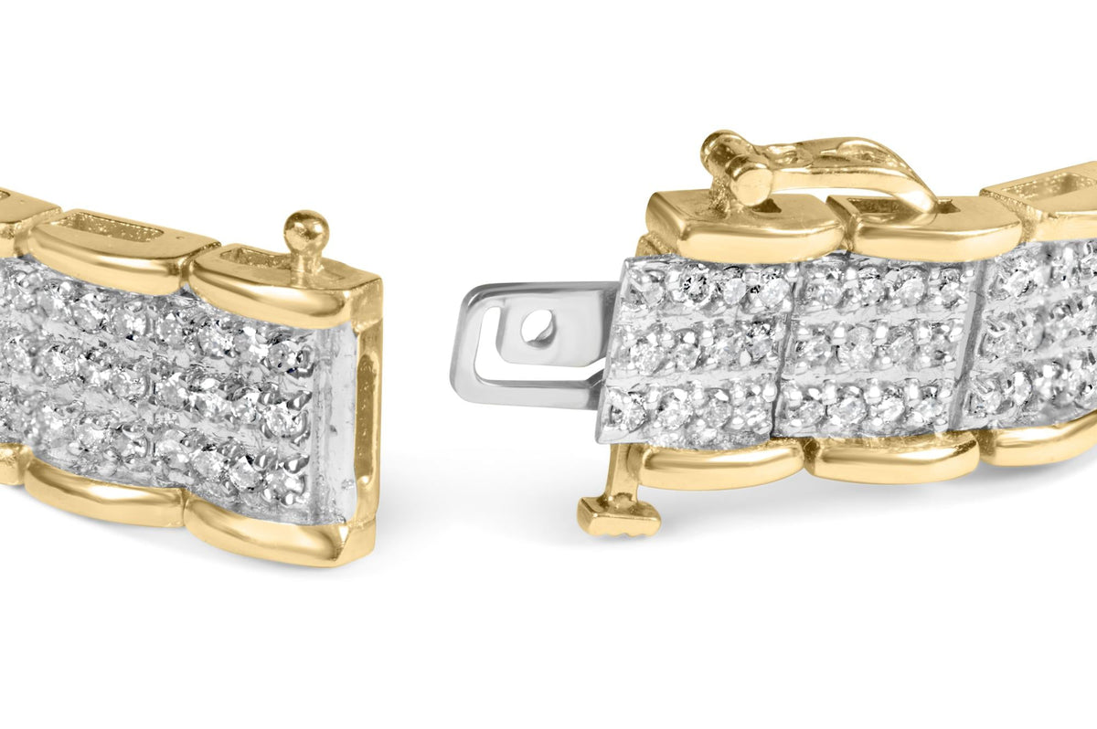 10K Yellow Gold 5.00 Cttw Round-Cut Diamond Link 7' Bracelet (J-K Color, I1-I2 Clarity)