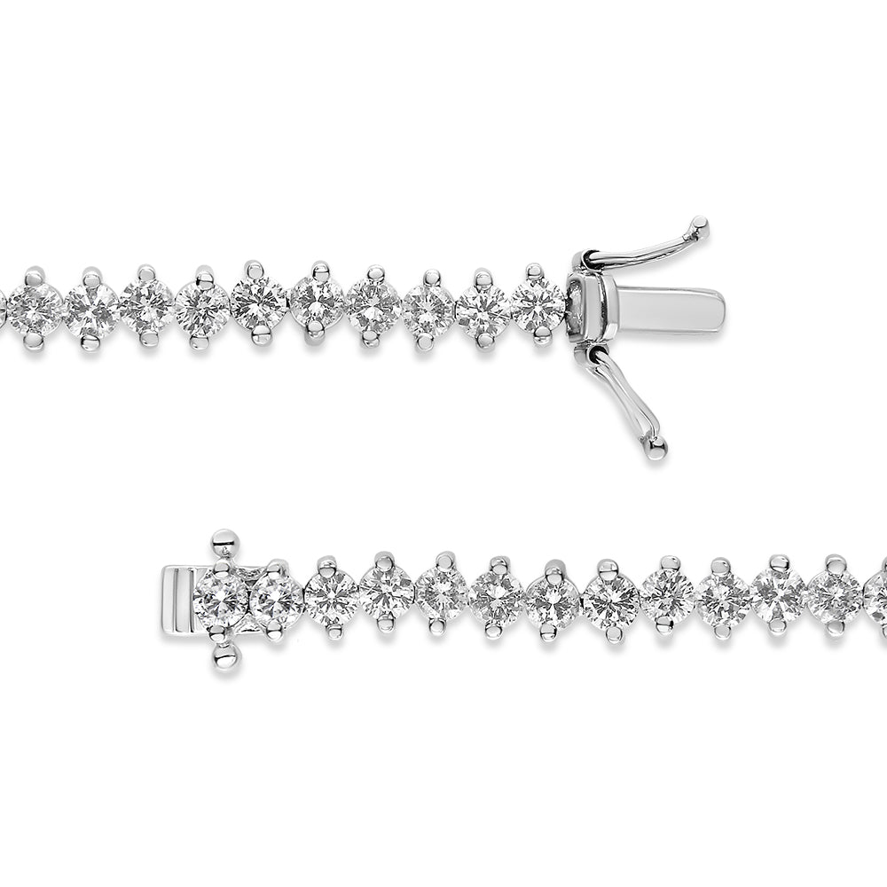 14K White Gold 5 1/2 Cttw Round Diamond 2-Prong Tennis Bracelet (H-I Color, SI2-I1 Clarity) - 7'
