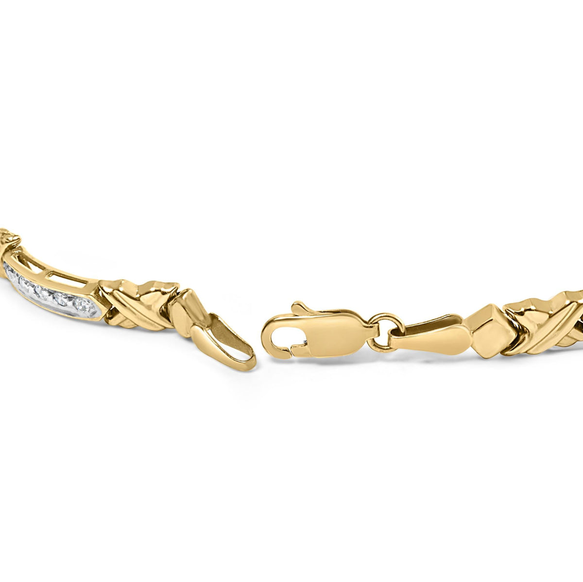 10K Yellow Gold 1/2 Cttw Diamond X-Link 7' Bracelet (I-J Color, I1-I2 Clarity)