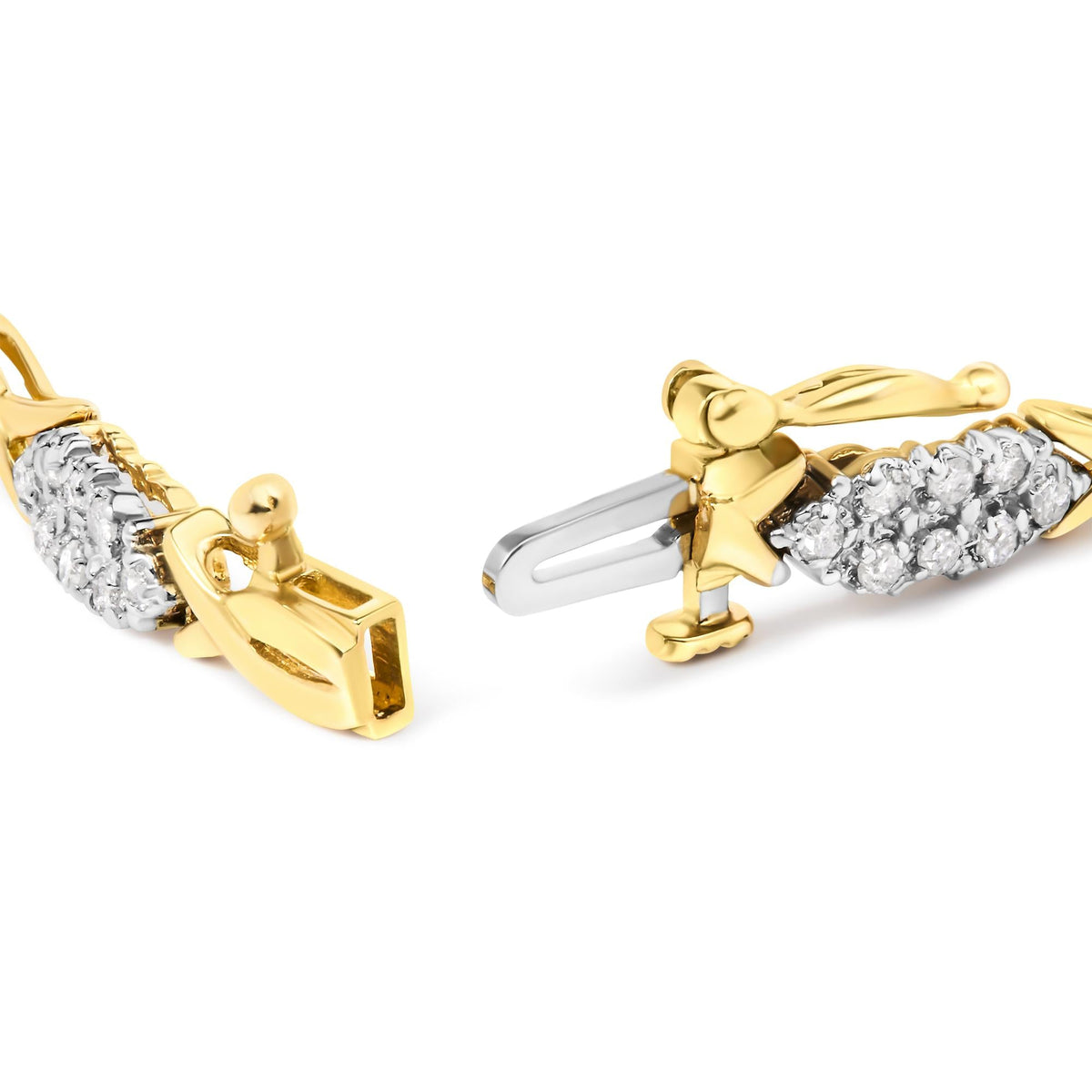 10K Yellow Gold 1.00 Cttw Round-Cut Diamond Spiral Link 7' Bracelet (H-I Color, I2-I3 Clarity)