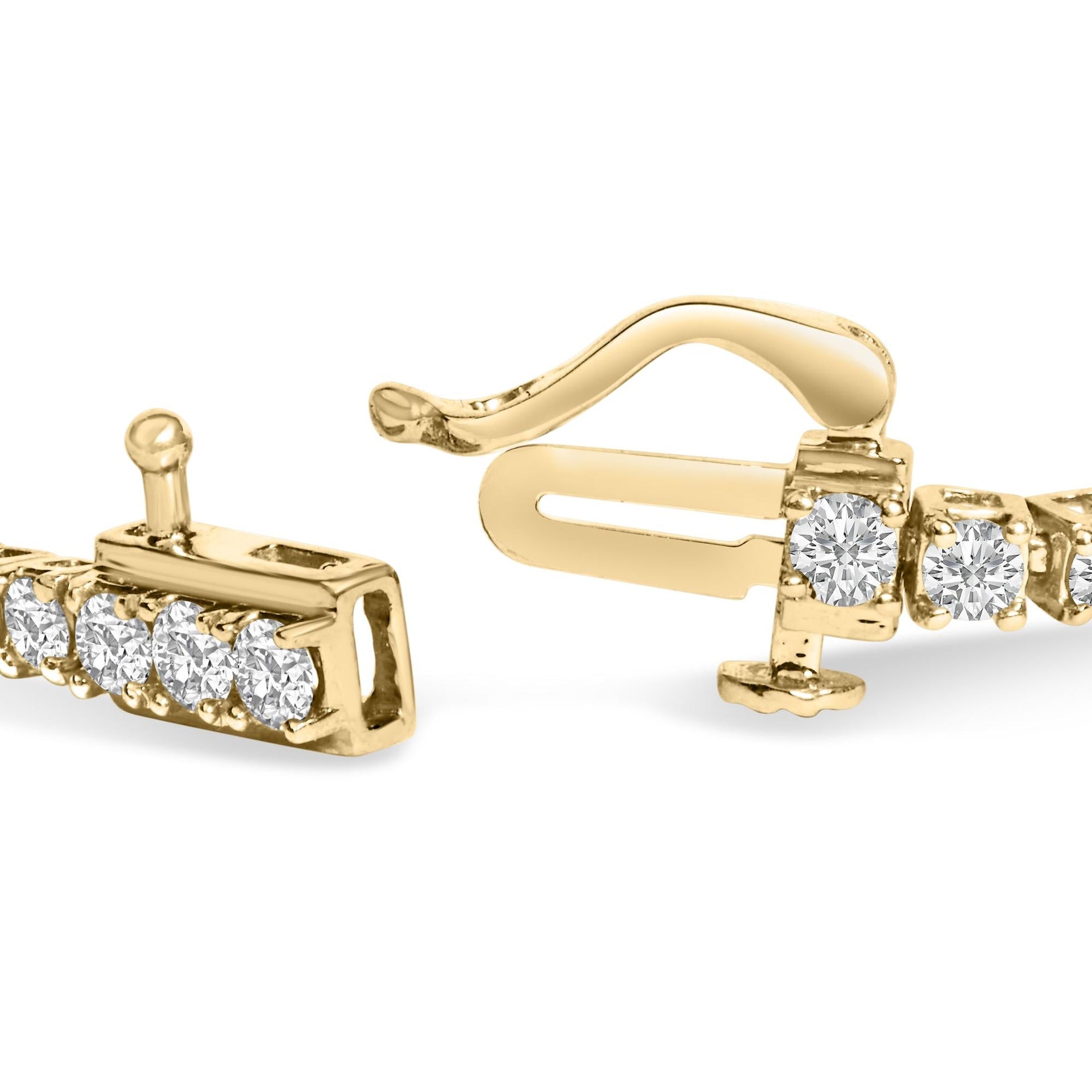 10K Yellow Gold 4.0 Cttw Natural Cut Diamond Tennis Bracelet (K-L Color, I2-I3 Clarity)  - 7.25 ' Inches