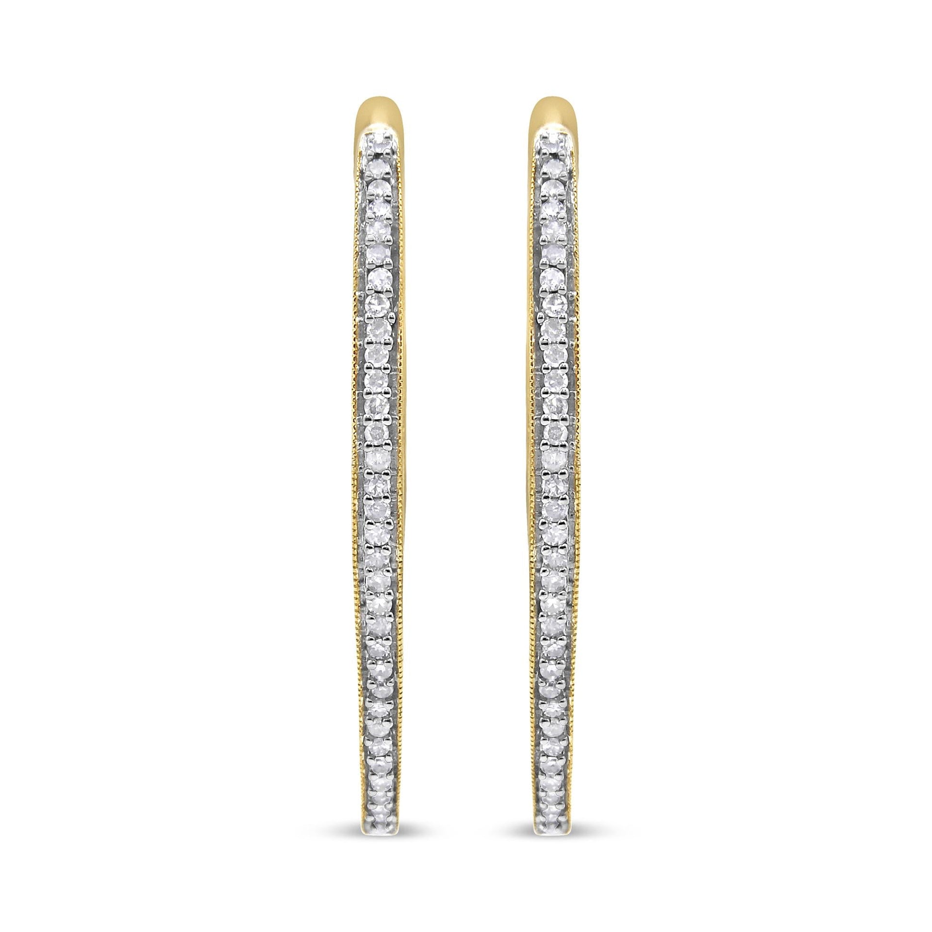 10k Yellow Gold Round Cut Diamond Earrings (1 cttw, I-J Color, I2-I3 Clarity)