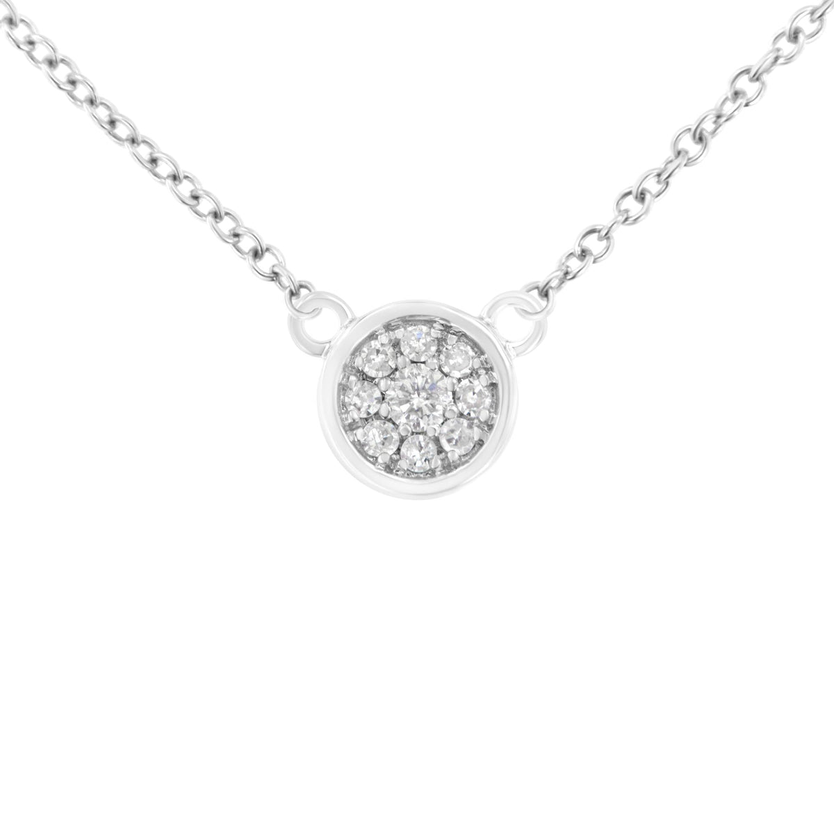 10K White Gold 1/4 Cttw Diamond Flower Pendant Necklace (I-J Color, I2-I3 Clarity) - Adjustable 16-18' chain