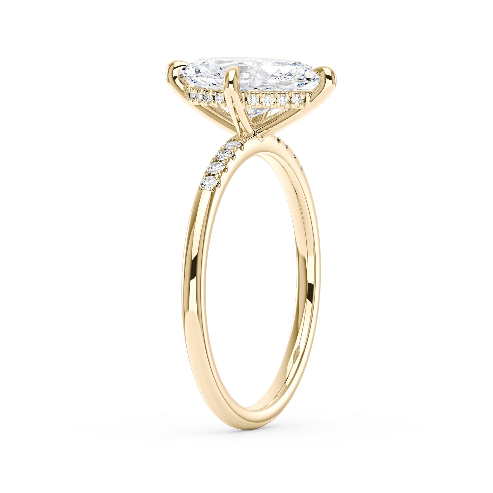 2 Carat Marquise Moissanite Engagement Ring with Pave Band (Celebrity Inspired)