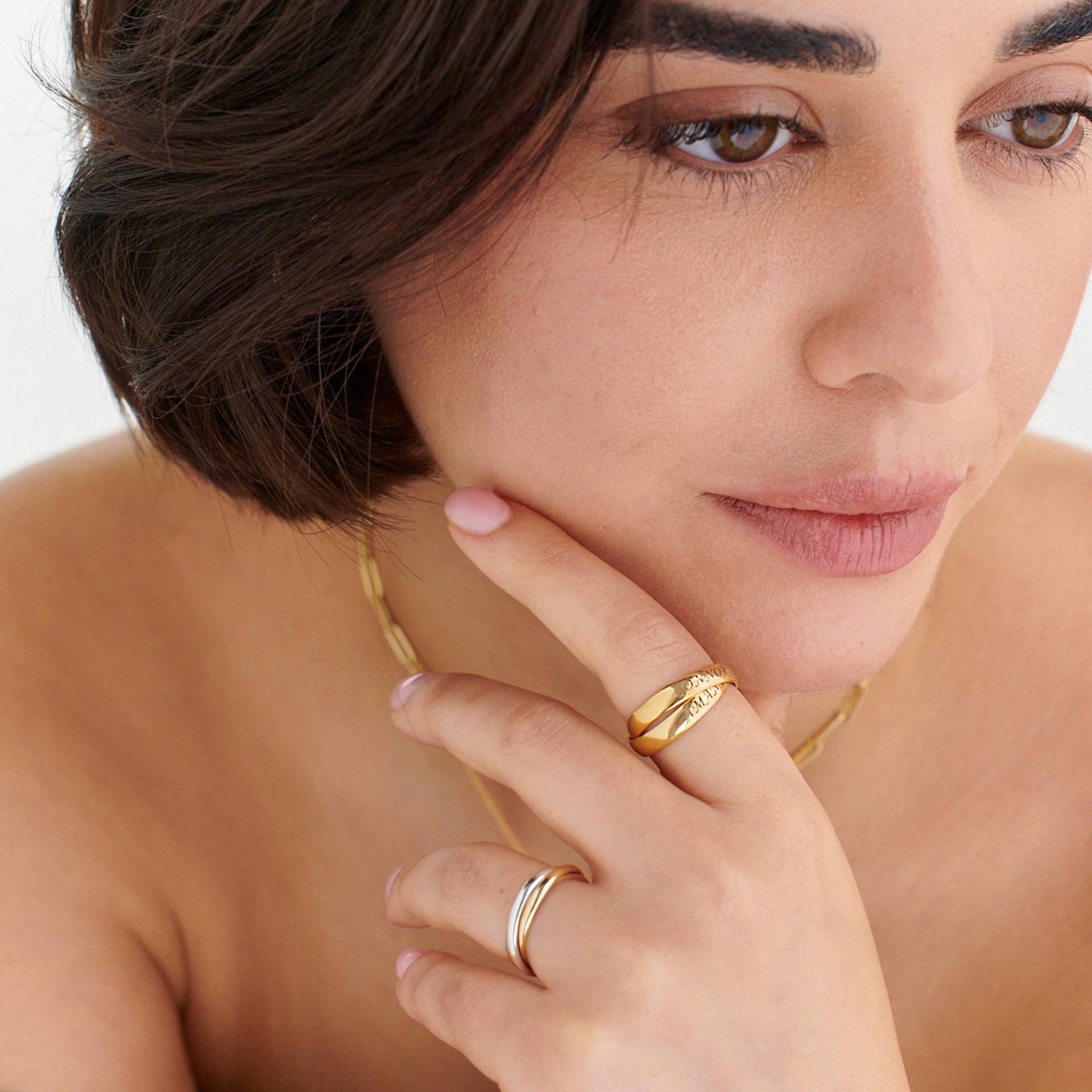 2 Charlize Russian Rings in 18K Gold Plating