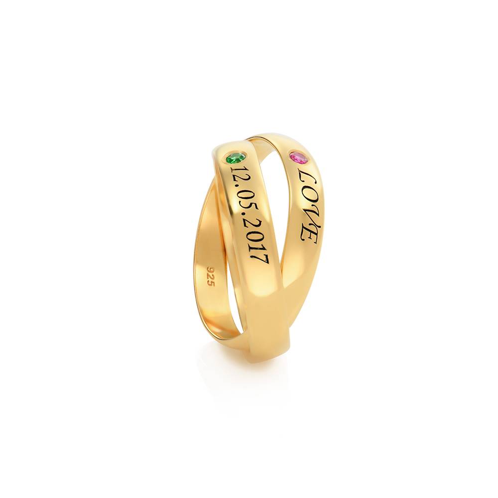 Charlize 2 Russian Rings with Birthstones in 18K Gold Vermeil