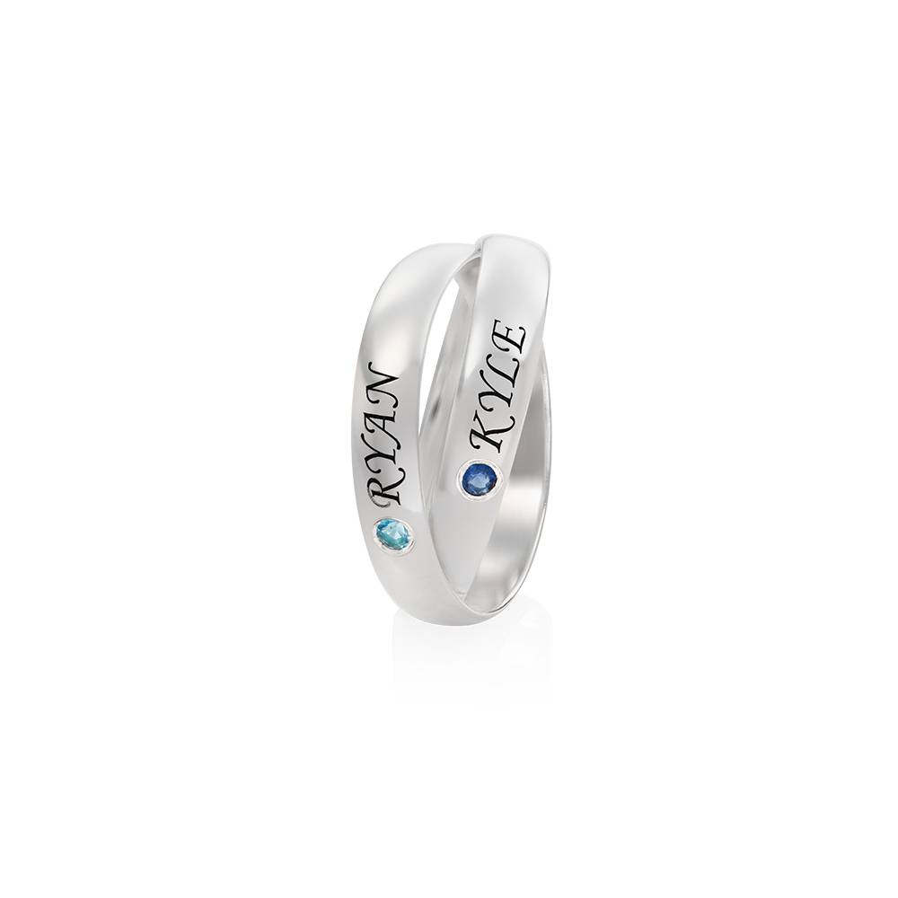2 Charlize Russian Rings with Birthstone in Silver