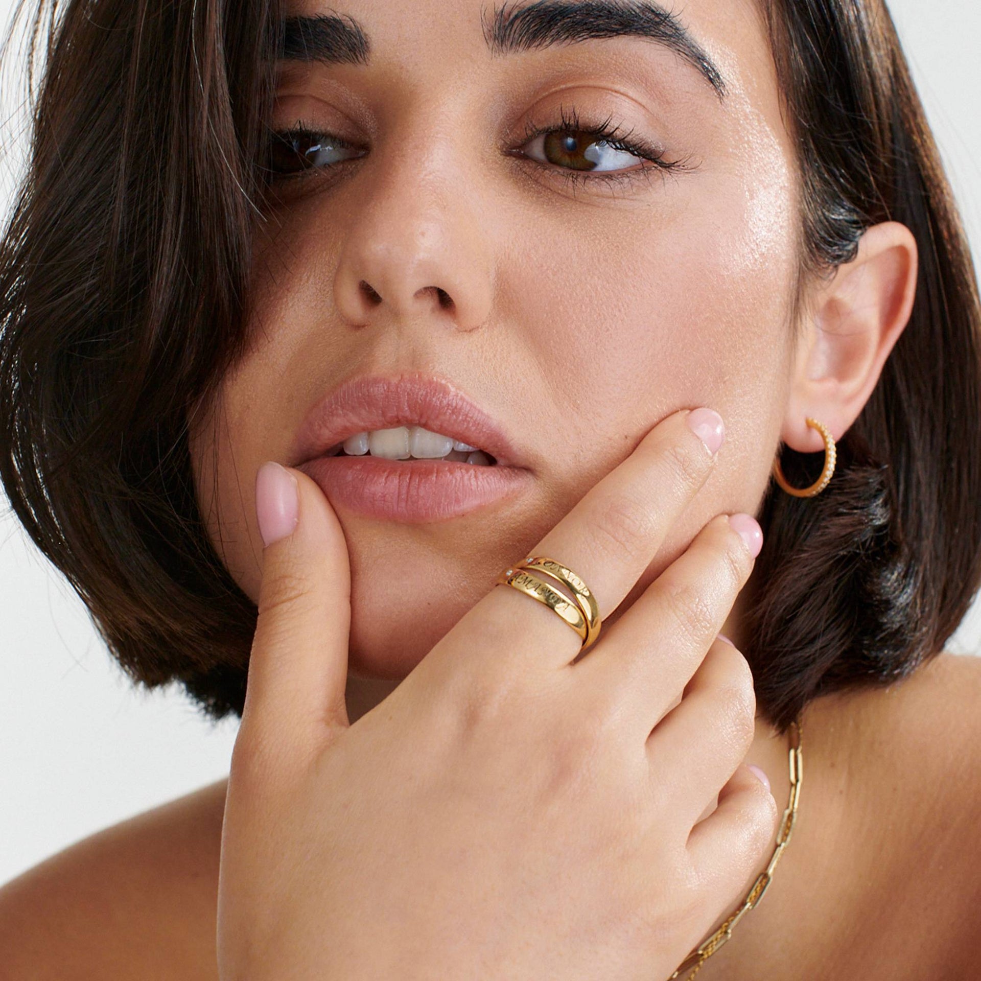 2 Charlize Russian Rings with Diamond in 18K Gold Vermeil