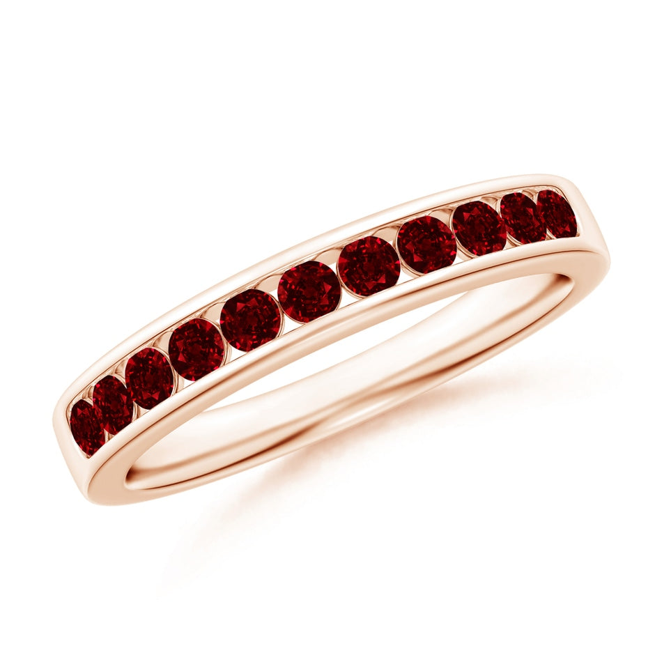 Channel Set Half Eternity Ruby Wedding Ring