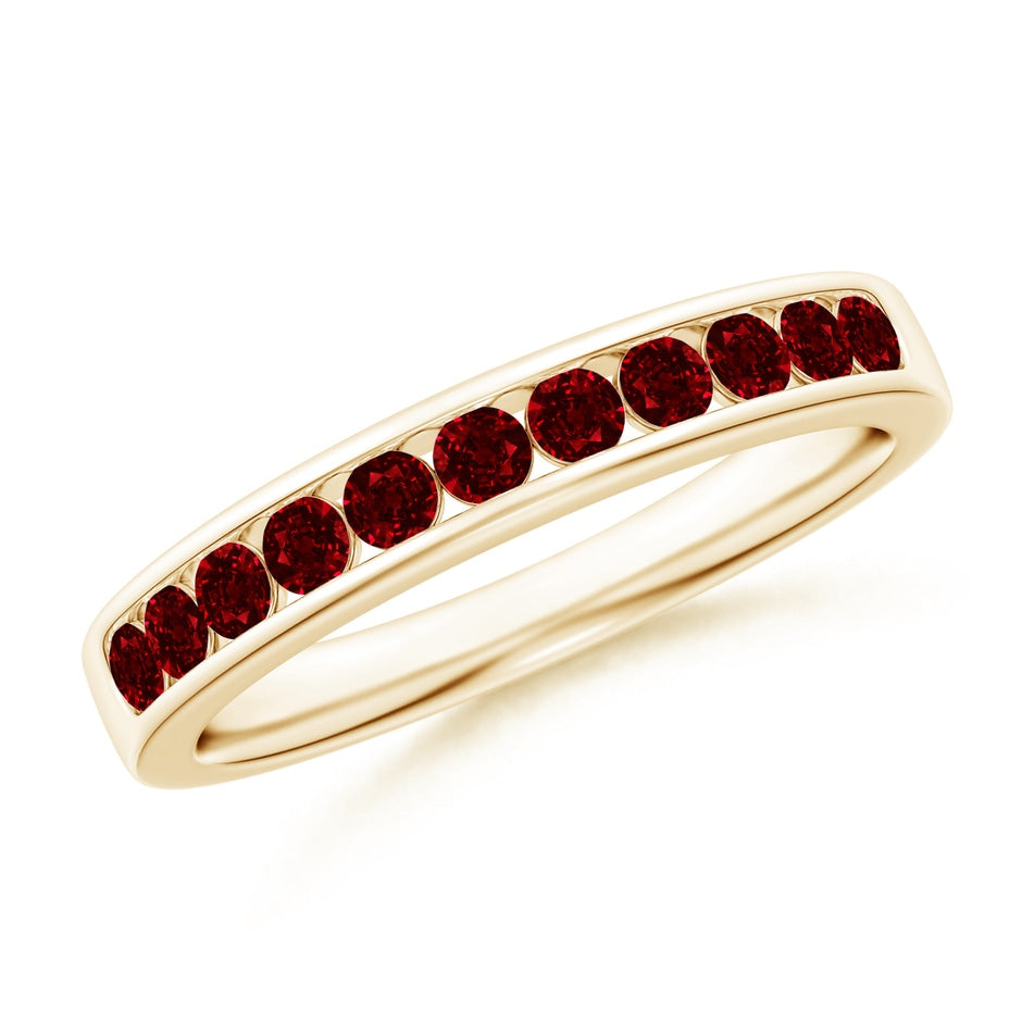 Channel Set Half Eternity Ruby Wedding Ring