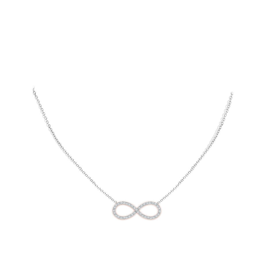 U-Pave Set Lab-Grown Diamond Sideways Infinity Pendant Necklace