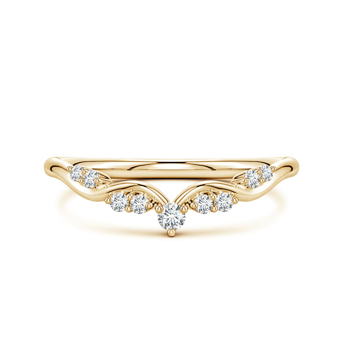2.1 MM Prong-Set Round Lab-Grown Diamond Crown Wedding Ring in Platinum
