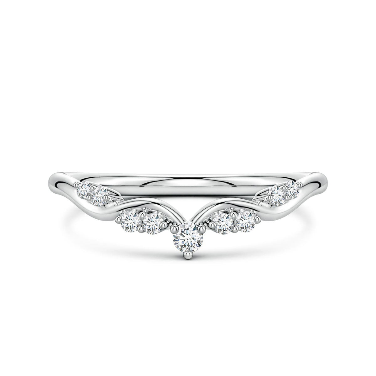 2.1 MM Prong-Set Round Lab-Grown Diamond Crown Wedding Ring in Platinum
