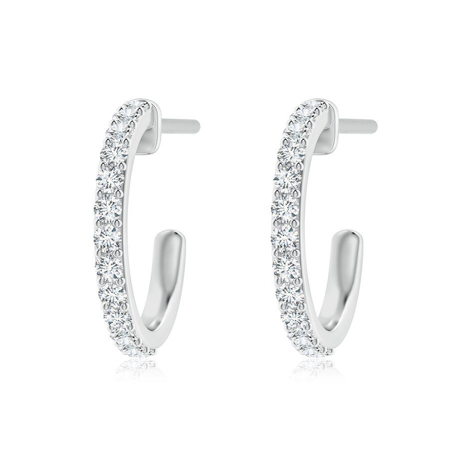 Lab-Grown Prong-Set Round Diamond Hoop Earrings