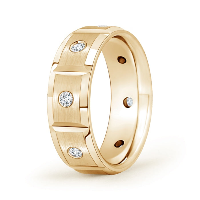 Satin Finish Starlight Diamond Eternity Wedding Ring