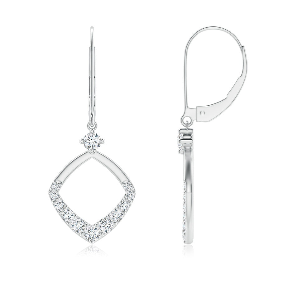 Lab-Grown Prong-Set Diamond Rhombus Drop Earrings
