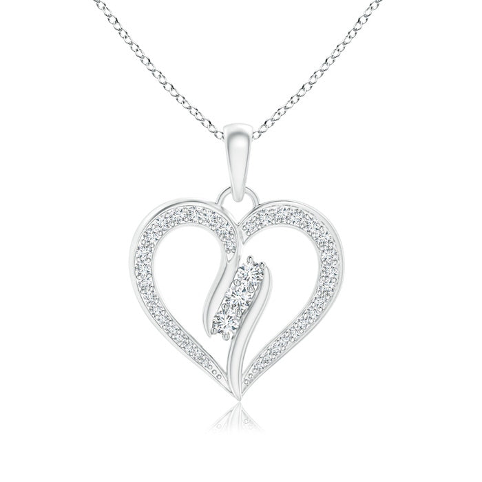 Diamond Swirl Heart Pendant