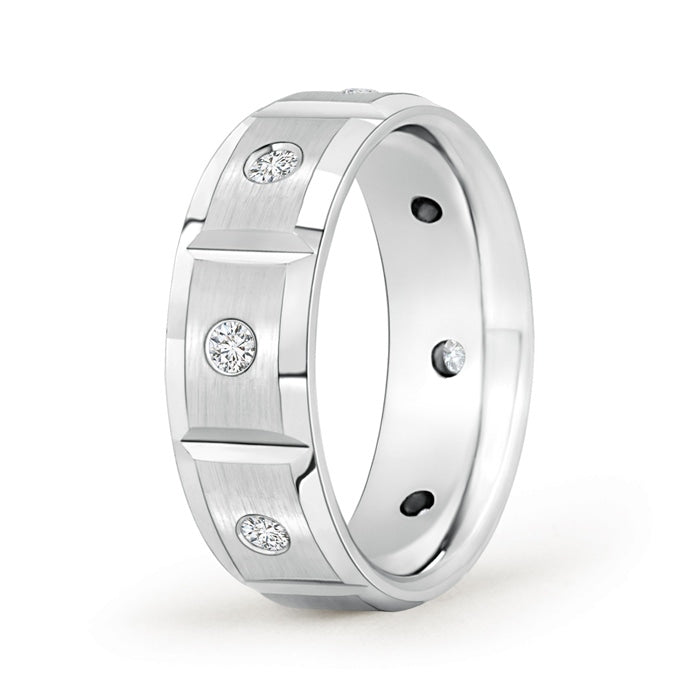Satin Finish Starlight Diamond Eternity Wedding Ring