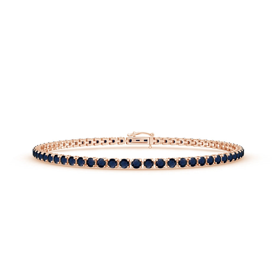 Prong-Set Round Blue Sapphire Eternity Tennis Bracelet