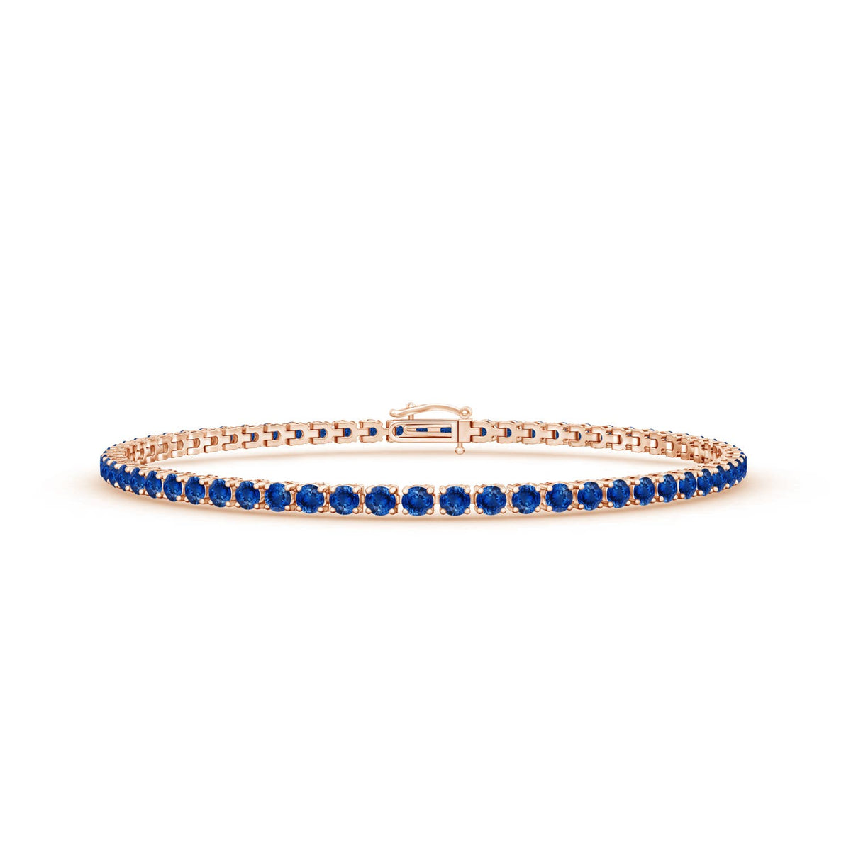 2.65 CTW Bezel-Set Sapphire and Diamond Evil Eye Bracelet in 18K Yellow Gold