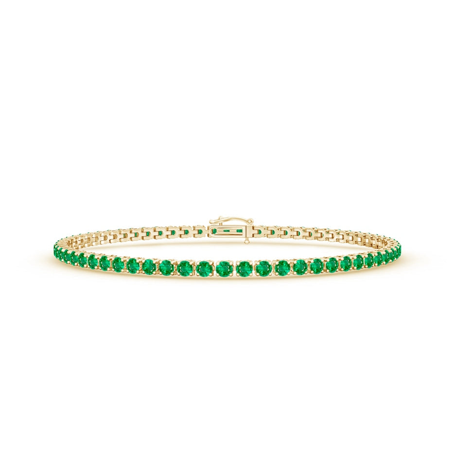 Prong-Set Round Emerald Eternity Tennis Bracelet