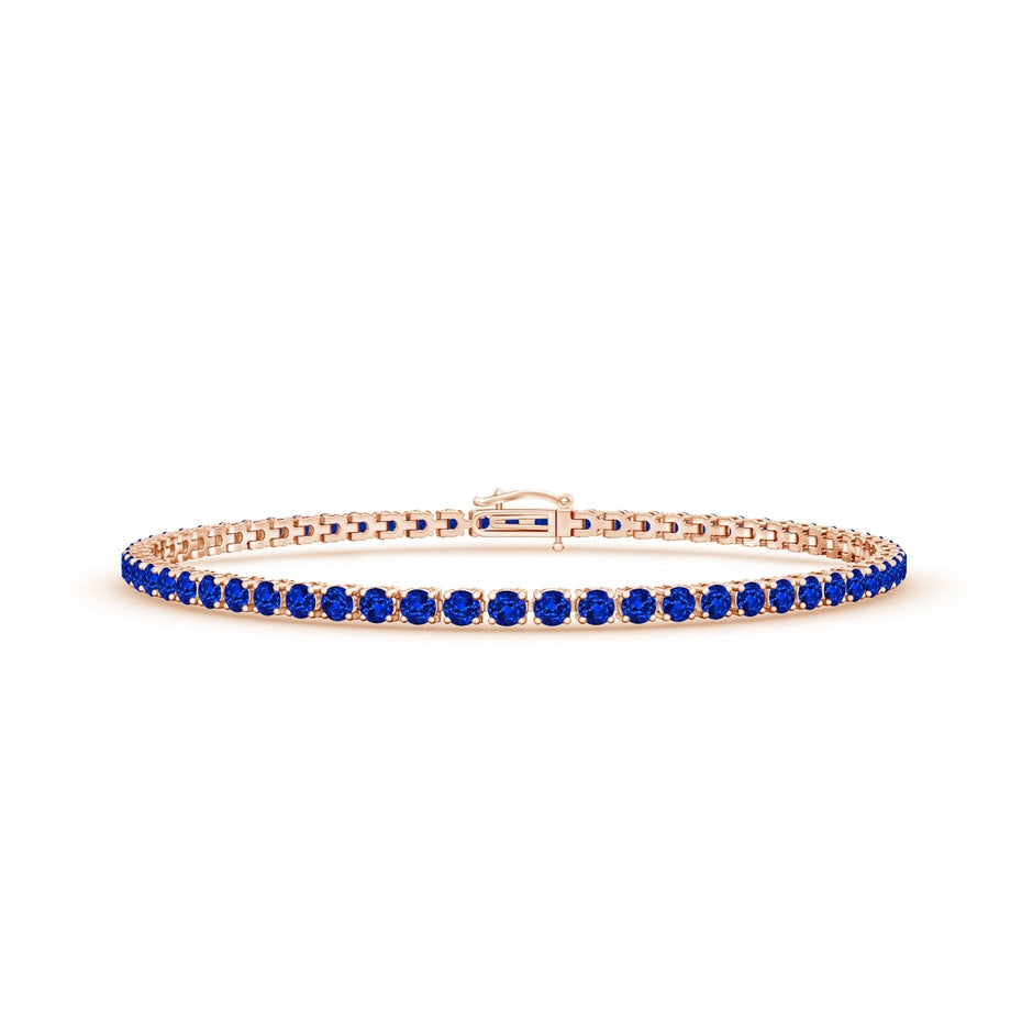 Prong-Set Round Blue Sapphire Eternity Tennis Bracelet